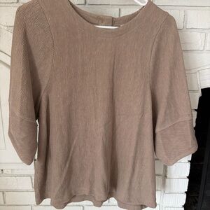 Madewell Oversized Relaxed Ribbed Women’s Top in Taupe